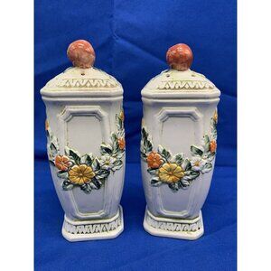 Vtg Lefton Salt & Pepper Shakers Fruit Floral (Z4) Ceramic 6754